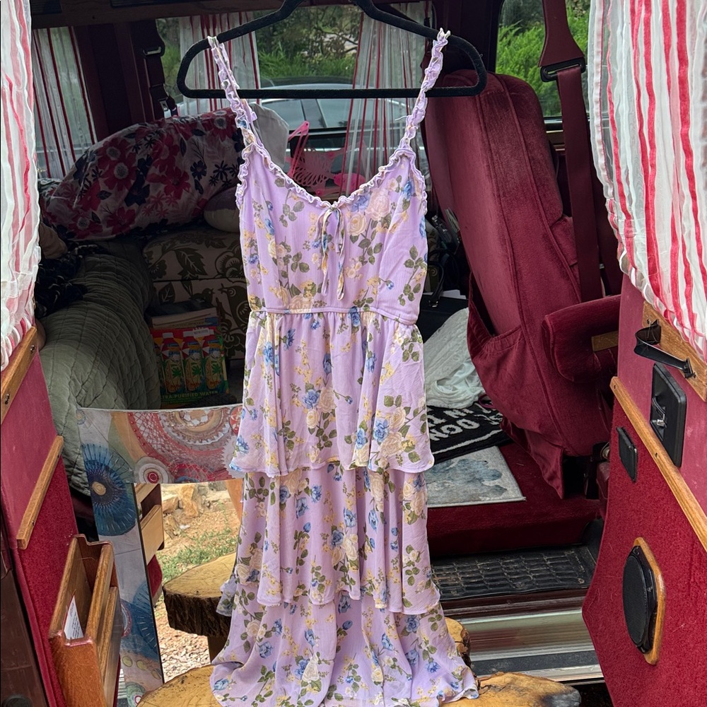 Francesca's Collections Lavender Floral Dress
